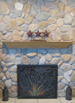 Shattered Glass "Flames" Cover, 28.75" x 32" high